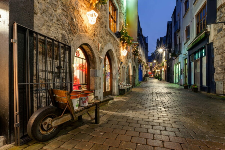 The beautiful Galway City at night.