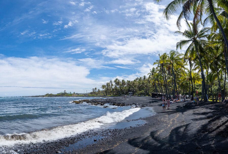 Punualuu Beach black sand